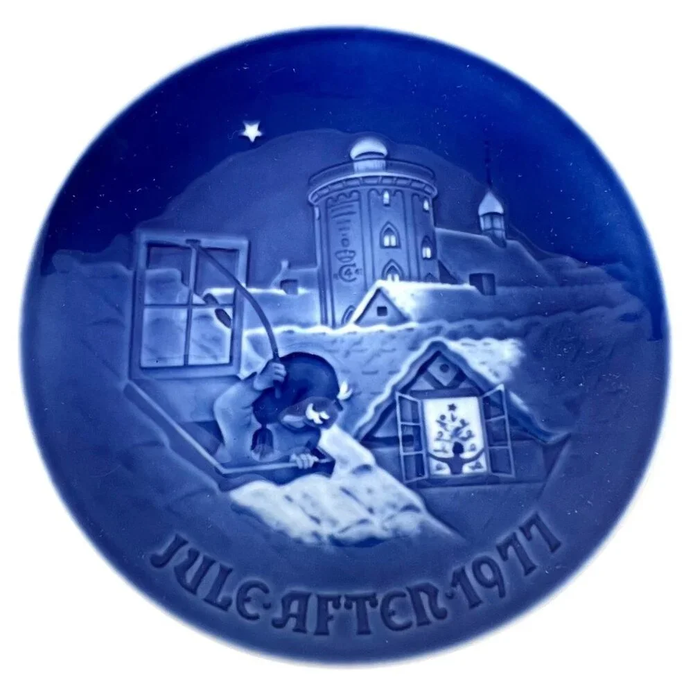 2 Bing & Grondahl Copenhagen Porcelain Christmas Plate 1976 1977 Limited Edition